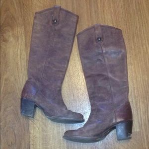 FRYE boots Women 6 brown leather riding boot style